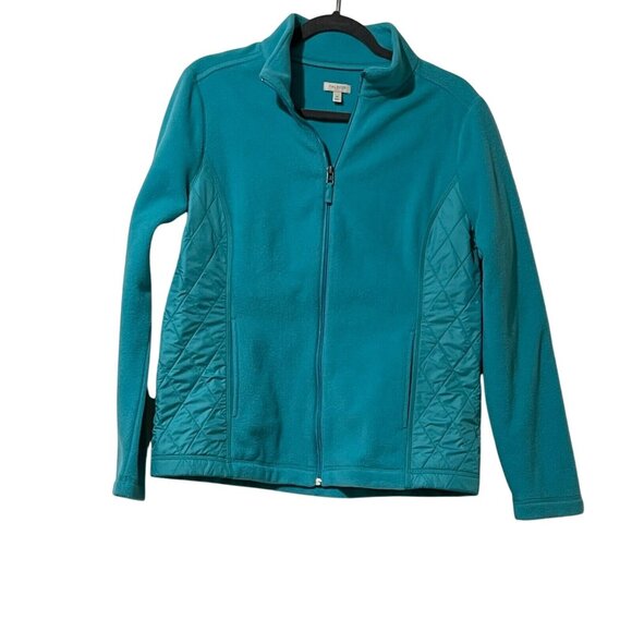 Talbots Womens Teal Full-Zip Jacket M Polyester & Fleece Machine Washable - Picture 1 of 8